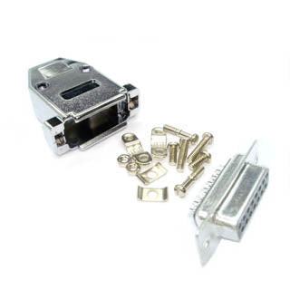 70-4460 - DB15F SOL TIN W/METALLIZED PLASTIC HOOD